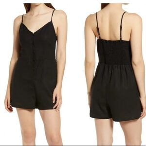 BP Sleeveless Button Front Romper